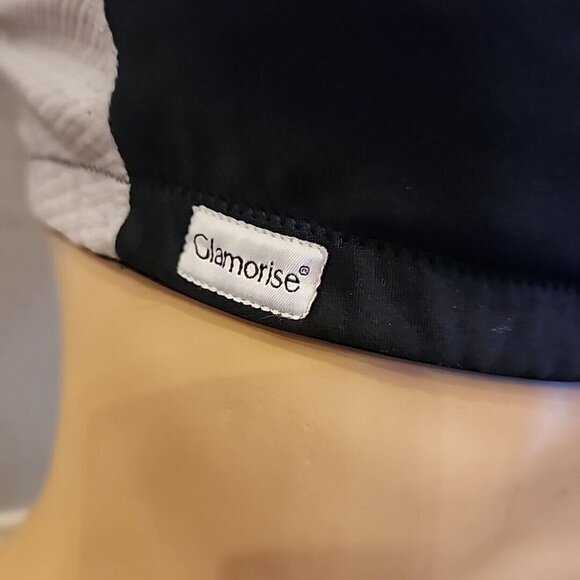 Glamorise Sports Bra 42D Gray Black Wireless Unlined - Picture 2 of 5